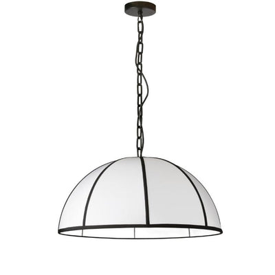 Matte Black with White Fabric Shade Chandelier - LV LIGHTING