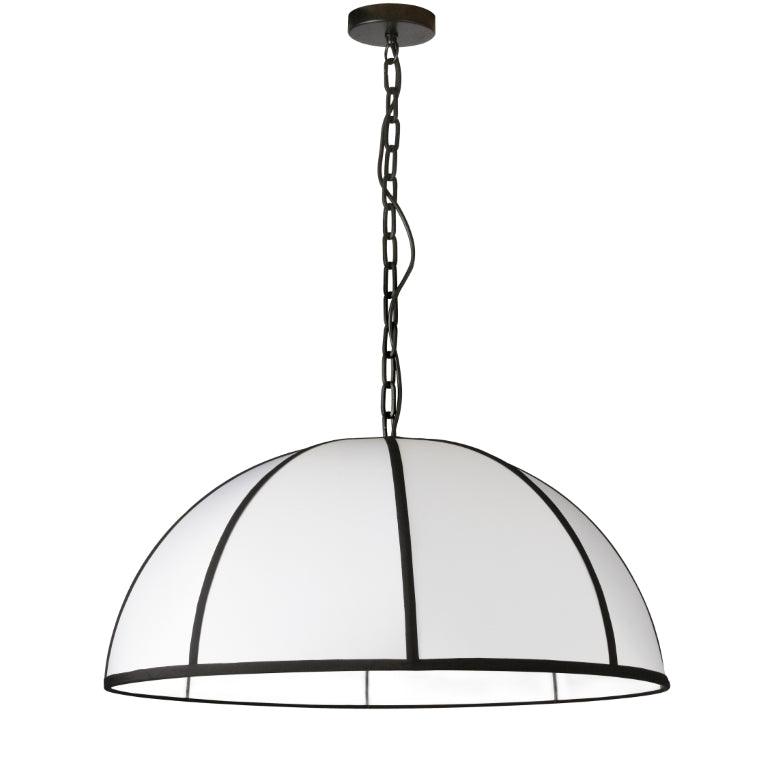 Matte Black with White Fabric Shade Chandelier - LV LIGHTING