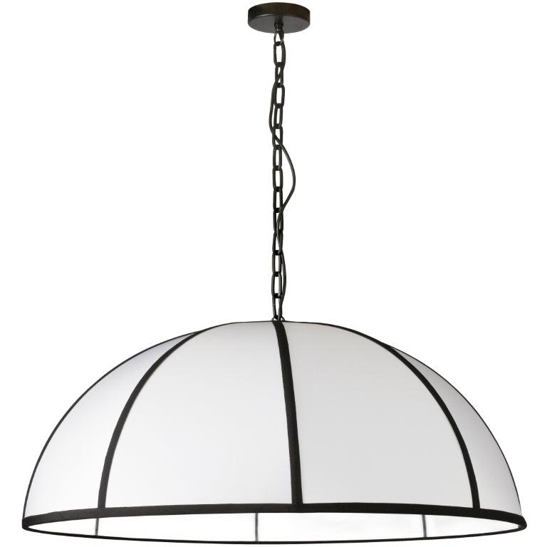 Matte Black with White Fabric Shade Chandelier - LV LIGHTING