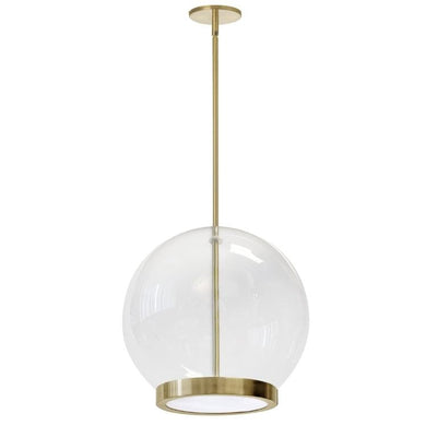 LED Steel Frame with Clear Glass Globe Pendant - LV LIGHTING