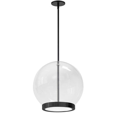 LED Steel Frame with Clear Glass Globe Pendant - LV LIGHTING