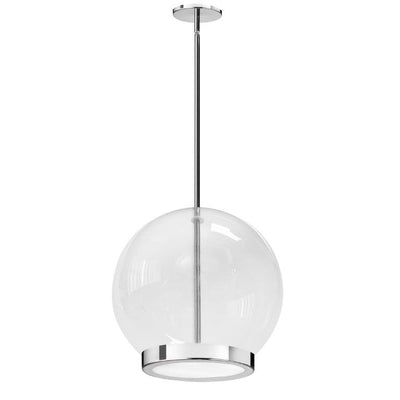 LED Steel Frame with Clear Glass Globe Pendant - LV LIGHTING