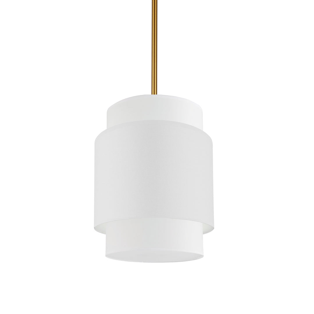 Steel Frame with Double Fabric Drum Shade Pendant