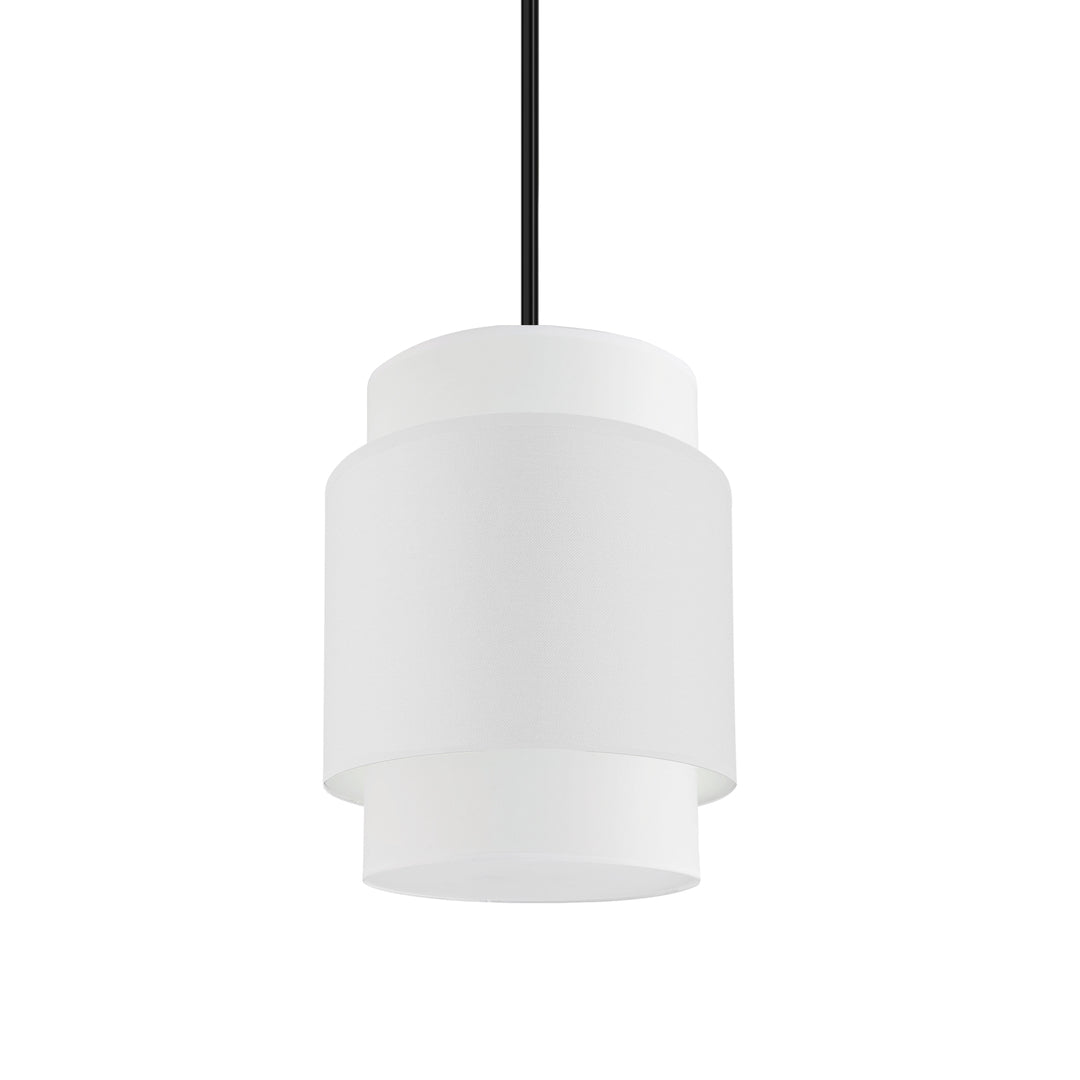 Steel Frame with Double Fabric Drum Shade Pendant