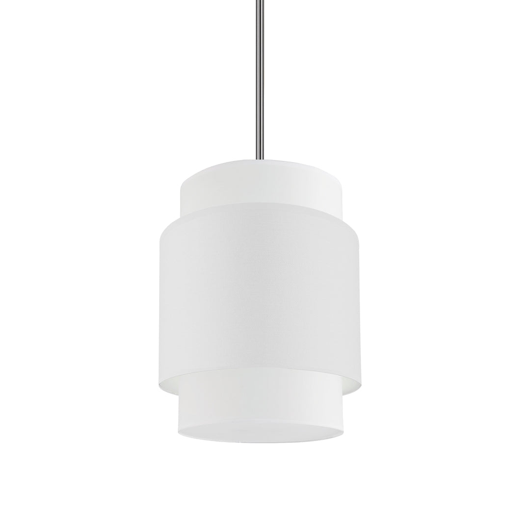 Steel Frame with Double Fabric Drum Shade Pendant