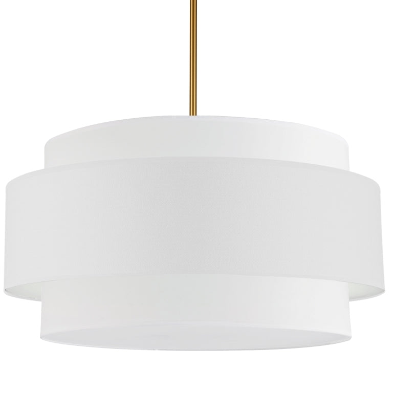 Steel Frame with Double Fabric Drum Shade Chandelier