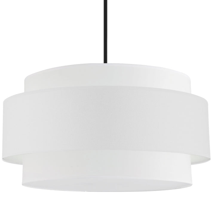Steel Frame with Double Fabric Drum Shade Chandelier