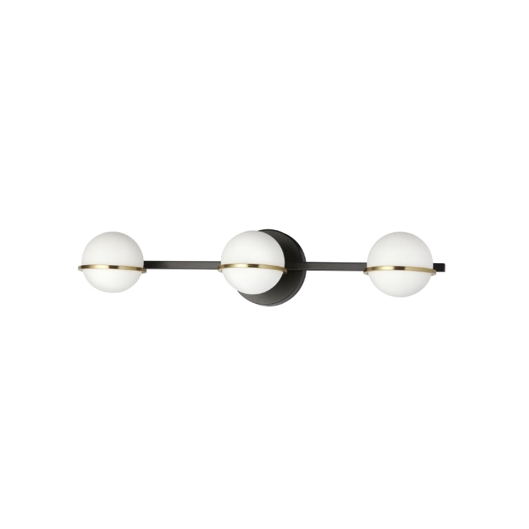 Steel Frame with Frosted Glass Globe Vanity Light