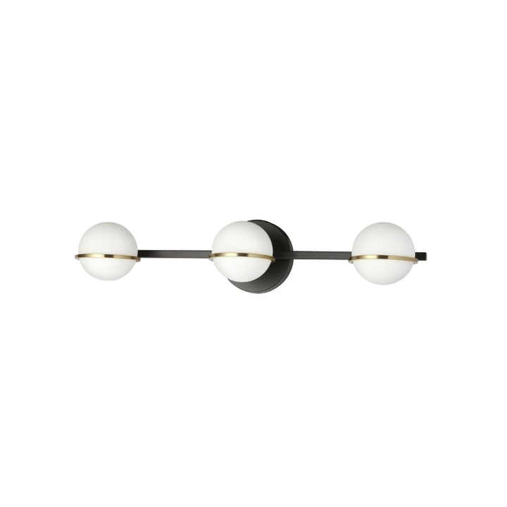 Steel Frame with Frosted Glass Globe Vanity Light