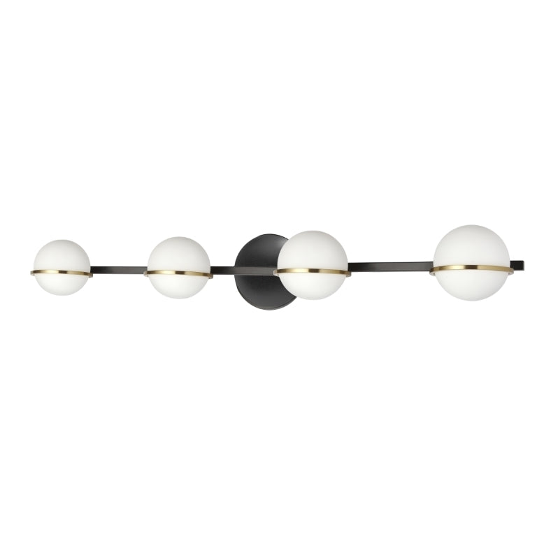 Steel Frame with Frosted Glass Globe Vanity Light