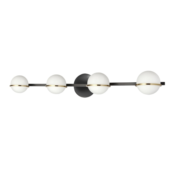 Steel Frame with Frosted Glass Globe Vanity Light