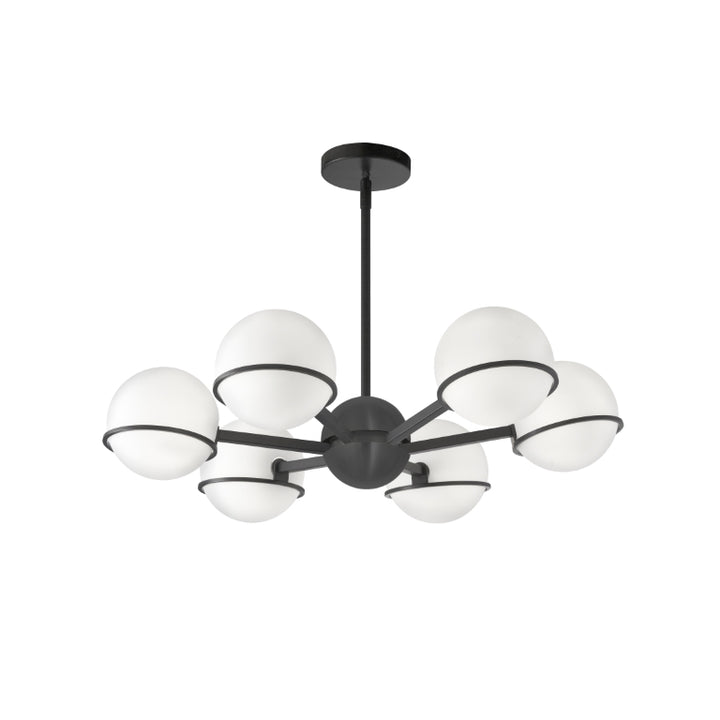 Steel Frame with Frosted Glass Globe Chandelier
