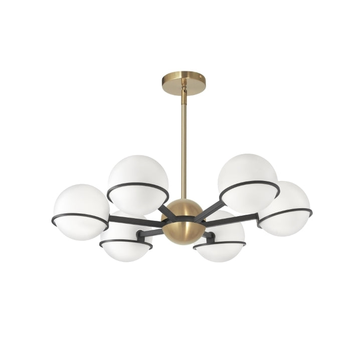 Steel Frame with Frosted Glass Globe Chandelier