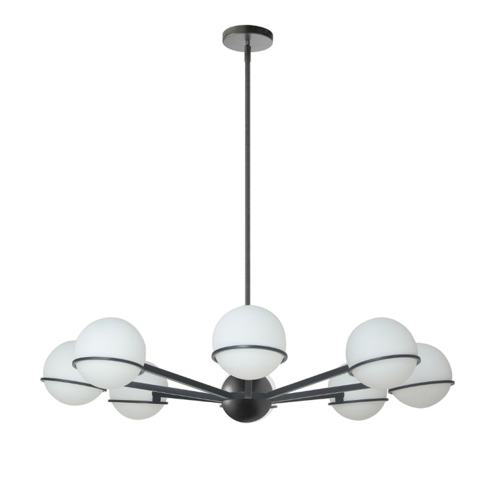 Steel Frame with Frosted Glass Globe Chandelier