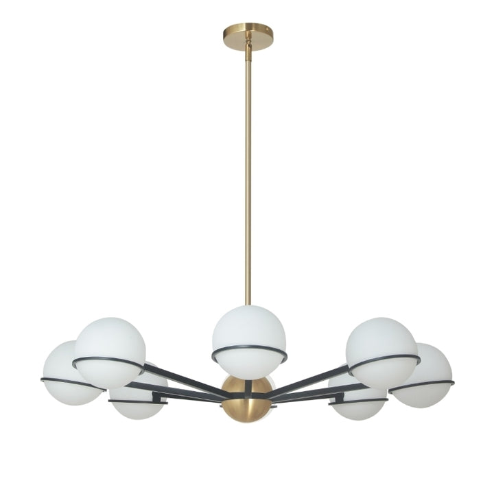 Steel Frame with Frosted Glass Globe Chandelier