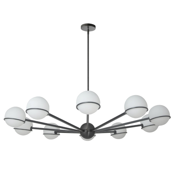Steel Frame with Frosted Glass Globe Chandelier