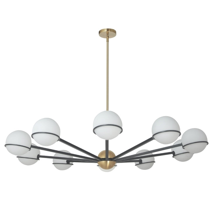 Steel Frame with Frosted Glass Globe Chandelier