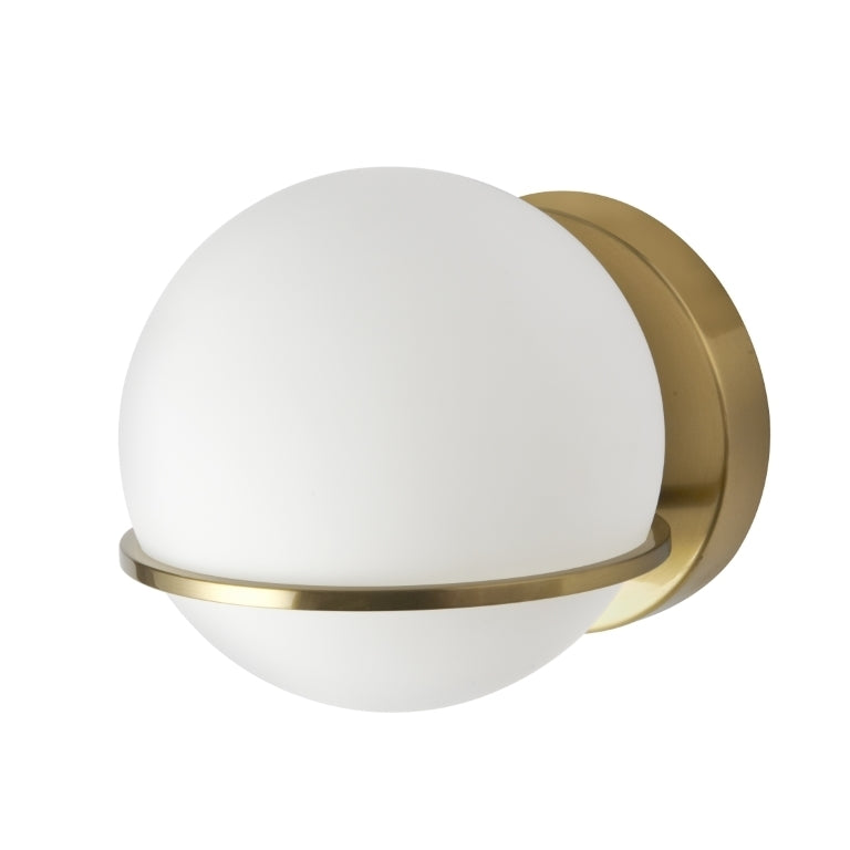 Steel Frame with Frosted Glass Globe Wall Sconce