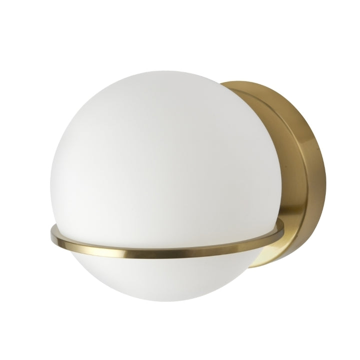 Steel Frame with Frosted Glass Globe Wall Sconce
