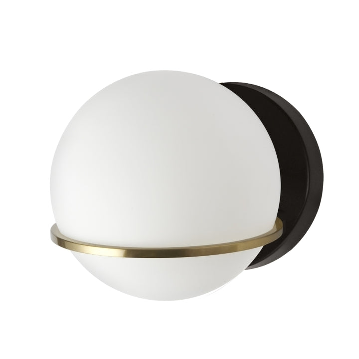 Steel Frame with Frosted Glass Globe Wall Sconce