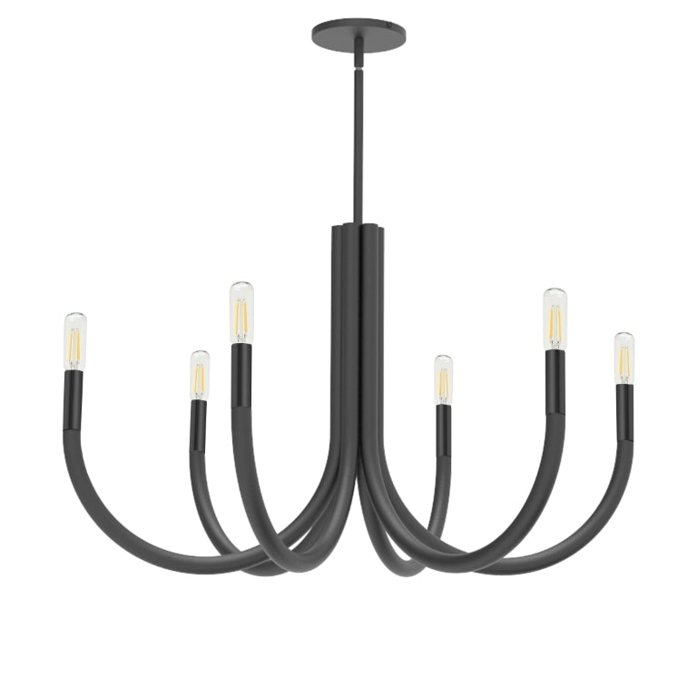 Steel Curve Up Arm Chandelier