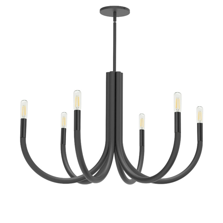 Steel Curve Up Arm Chandelier