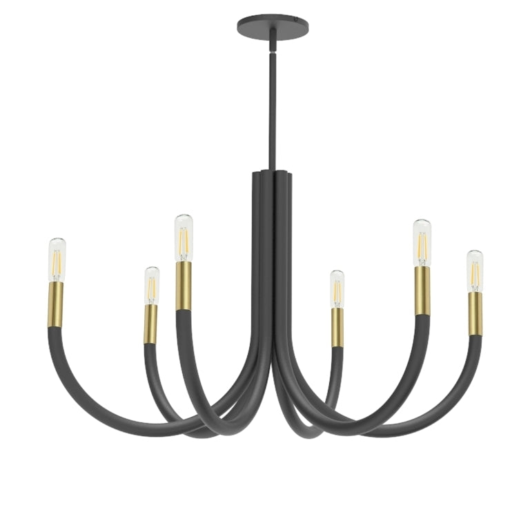 Steel Curve Up Arm Chandelier