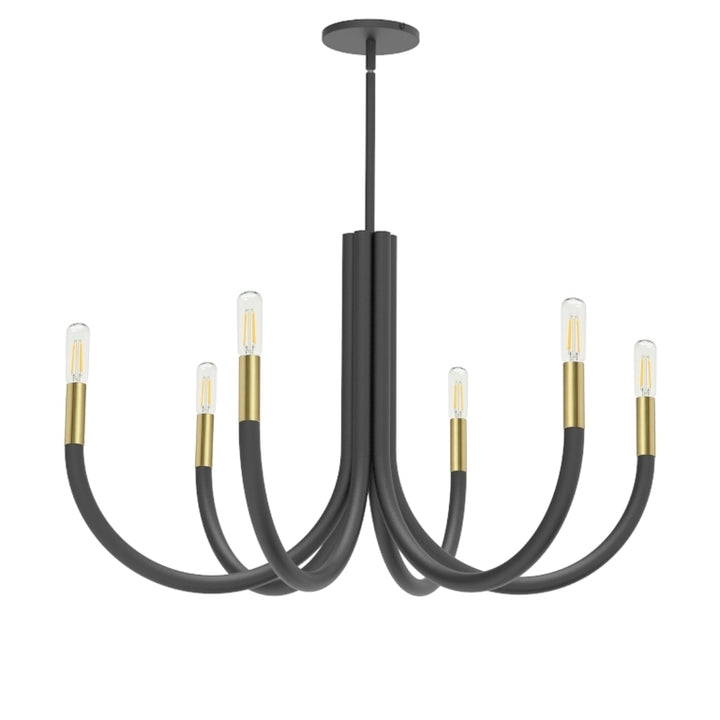 Steel Curve Up Arm Chandelier