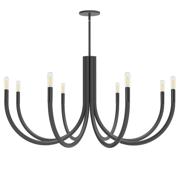 Steel Curve Up Arm Chandelier