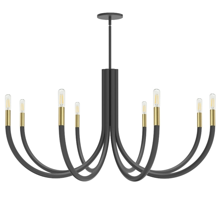 Steel Curve Up Arm Chandelier