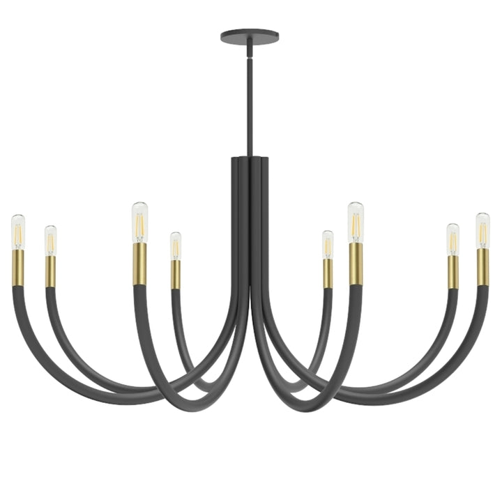 Steel Curve Up Arm Chandelier