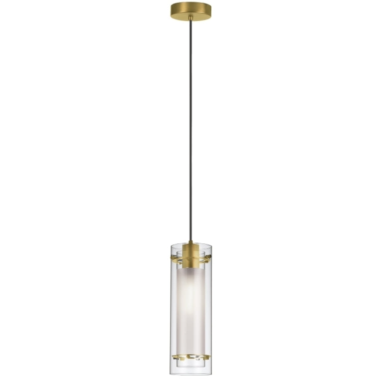 Steel with Clear Cylindrical Glass Shade Pendant