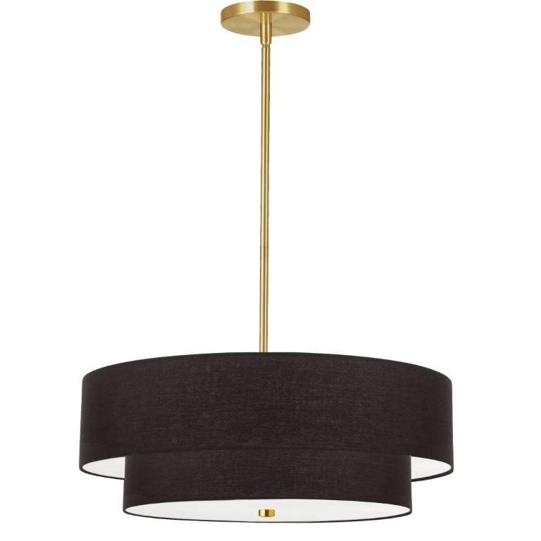Steel Frame with Fabric Shade 2 Tier Chandelier