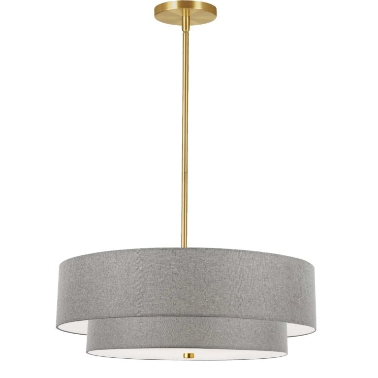 Steel Frame with Fabric Shade 2 Tier Chandelier