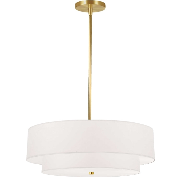 Steel Frame with Fabric Shade 2 Tier Chandelier