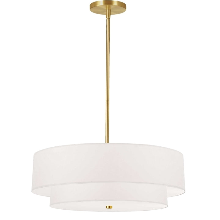 Steel Frame with Fabric Shade 2 Tier Chandelier