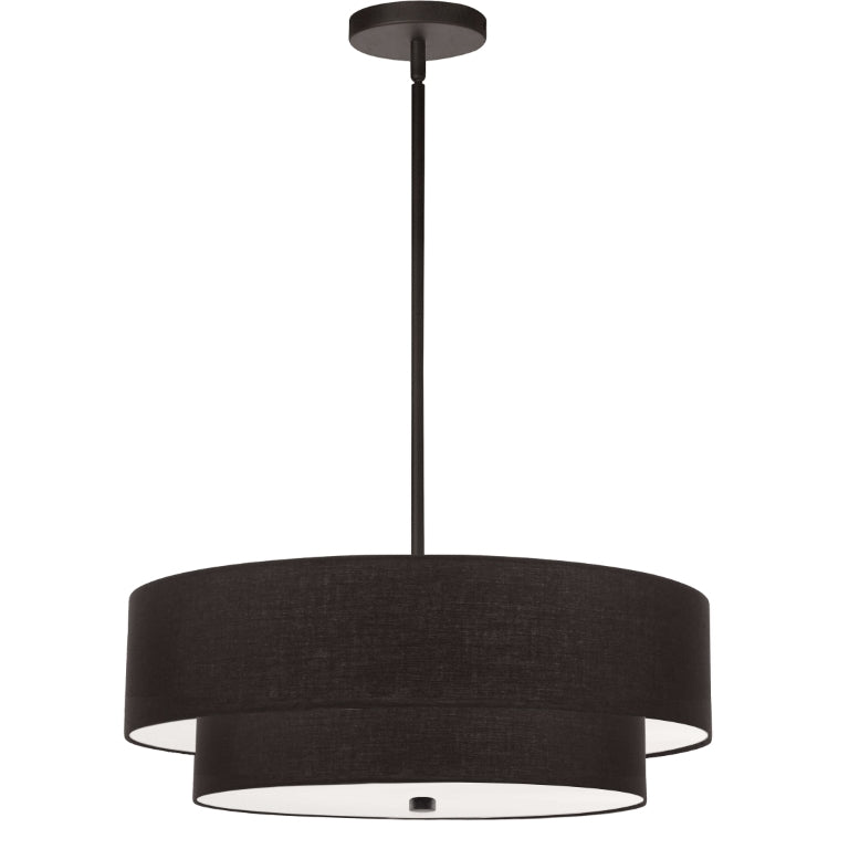 Steel Frame with Fabric Shade 2 Tier Chandelier