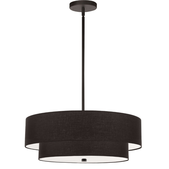 Steel Frame with Fabric Shade 2 Tier Chandelier