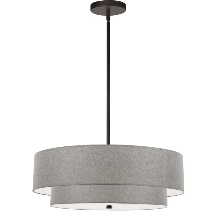 Steel Frame with Fabric Shade 2 Tier Chandelier