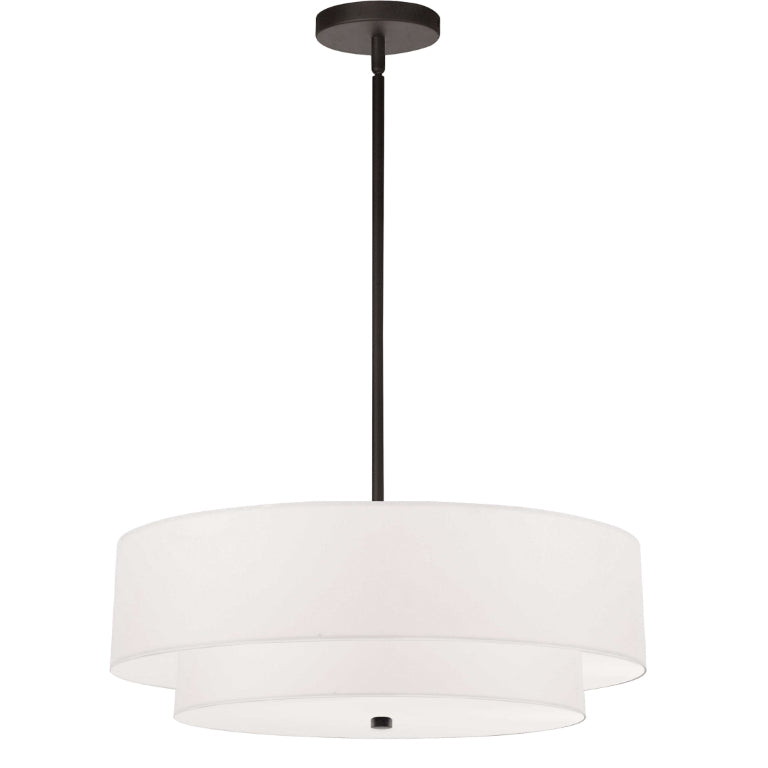 Steel Frame with Fabric Shade 2 Tier Chandelier