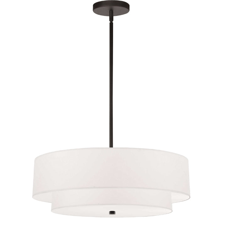 Steel Frame with Fabric Shade 2 Tier Chandelier