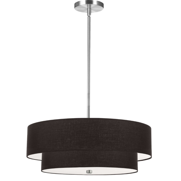 Steel Frame with Fabric Shade 2 Tier Chandelier