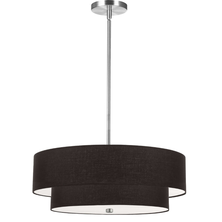Steel Frame with Fabric Shade 2 Tier Chandelier