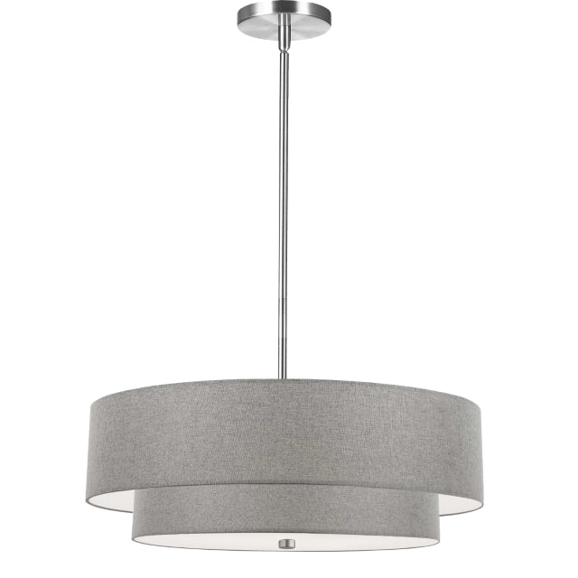 Steel Frame with Fabric Shade 2 Tier Chandelier