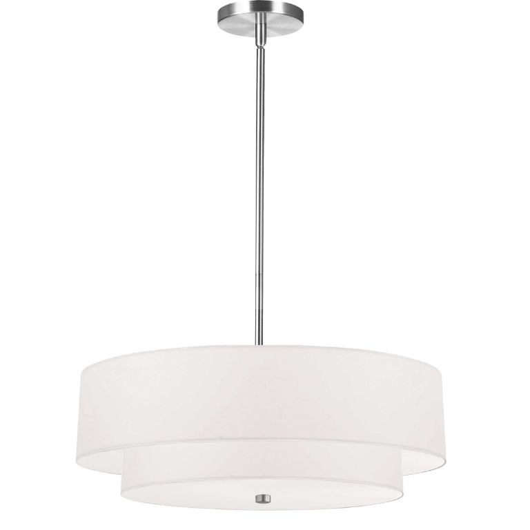 Steel Frame with Fabric Shade 2 Tier Chandelier
