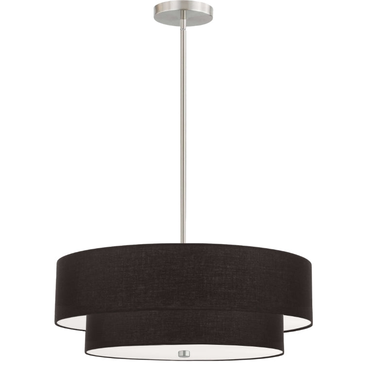 Steel Frame with Fabric Shade 2 Tier Chandelier