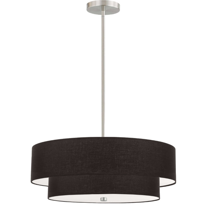 Steel Frame with Fabric Shade 2 Tier Chandelier