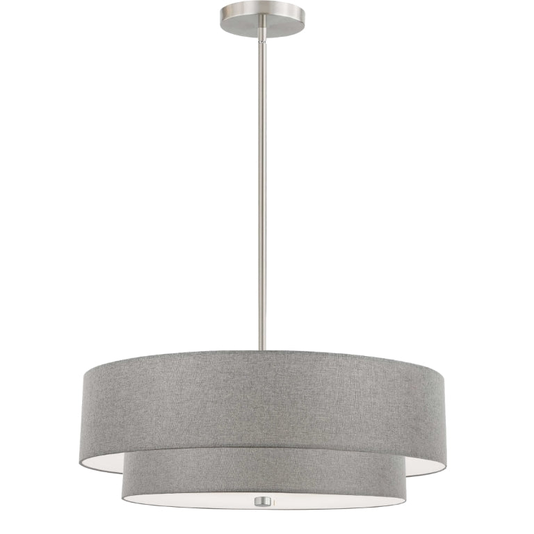 Steel Frame with Fabric Shade 2 Tier Chandelier
