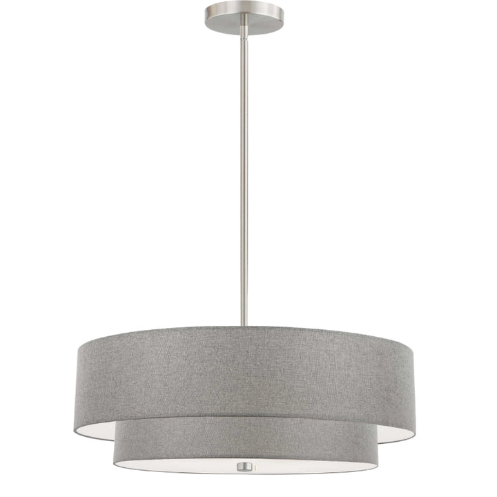 Steel Frame with Fabric Shade 2 Tier Chandelier