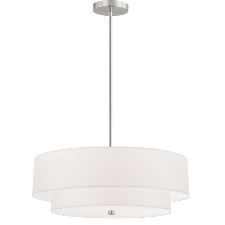 Steel Frame with Fabric Shade 2 Tier Chandelier
